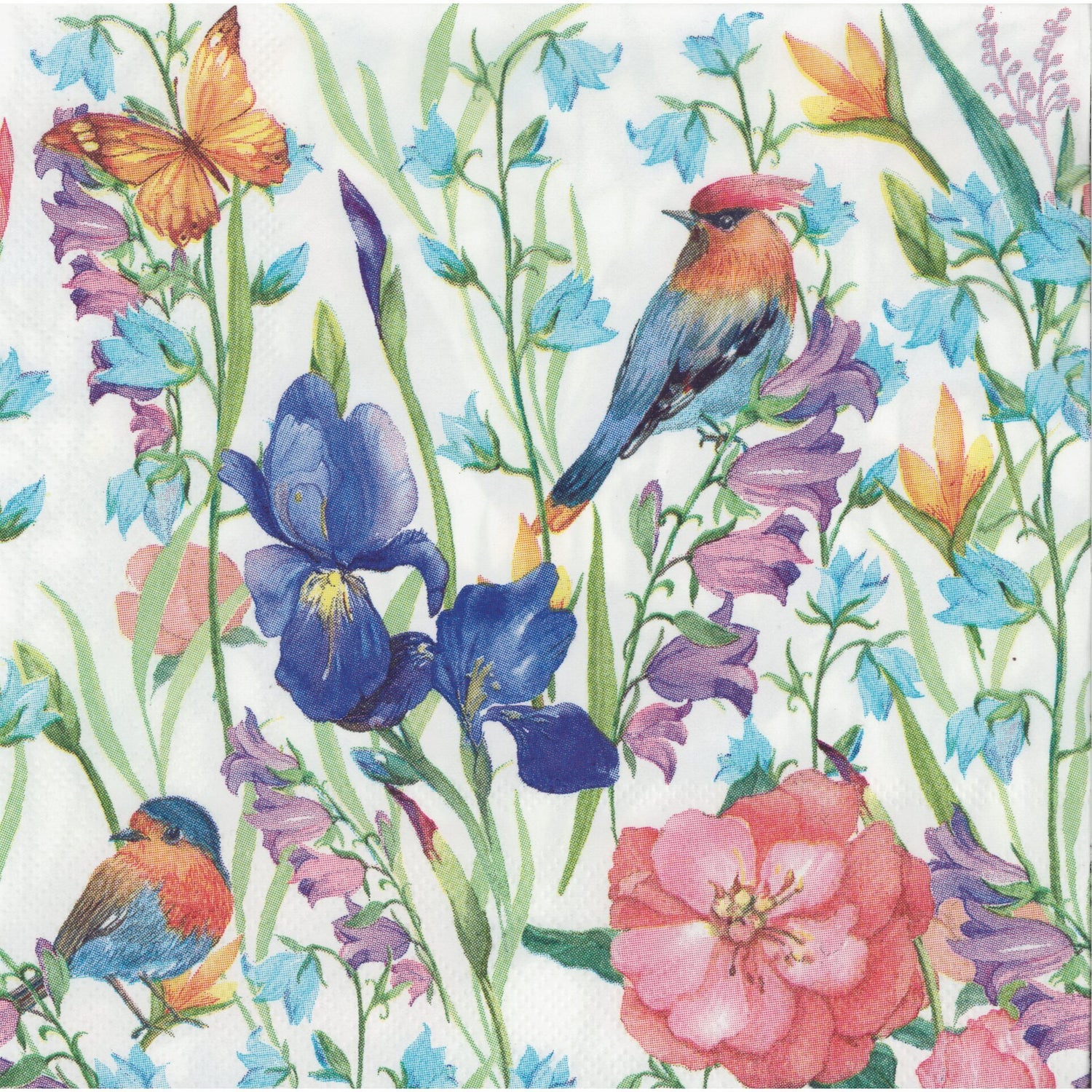 Omara Home Napkin/Serviette - Birds in the Wildflowers