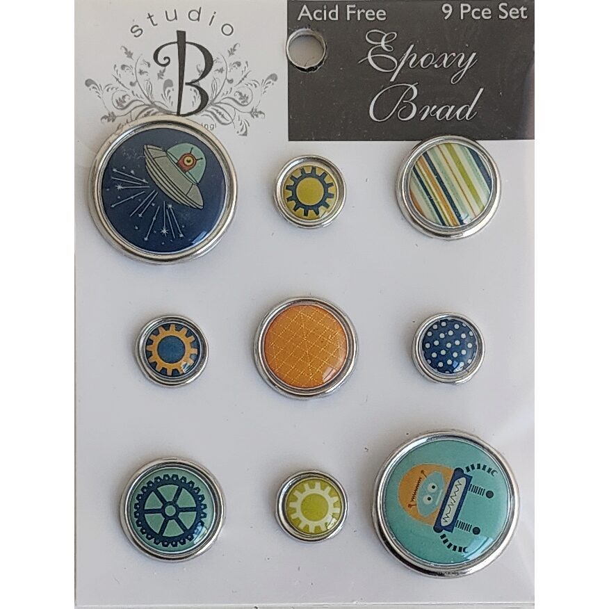 Studio B Scrapbooking Brads - Aliens