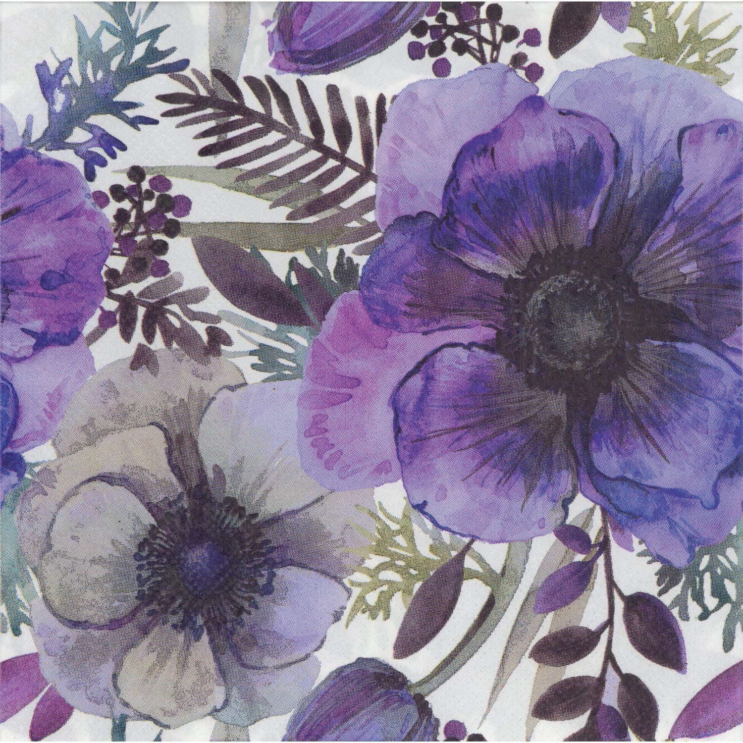 Unbranded Napkin/Serviette - Stunning Purple Blooms