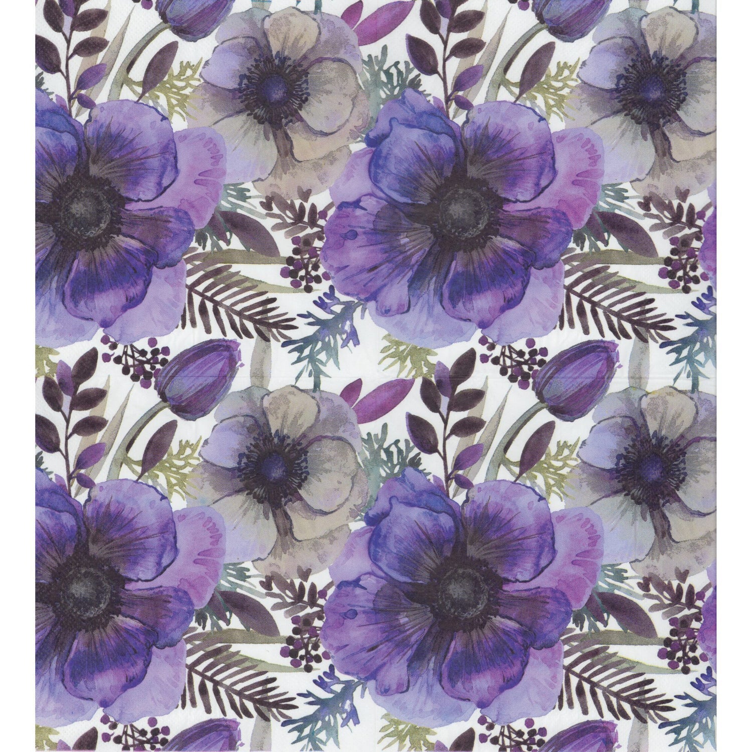 Unbranded Napkin/Serviette - Stunning Purple Blooms