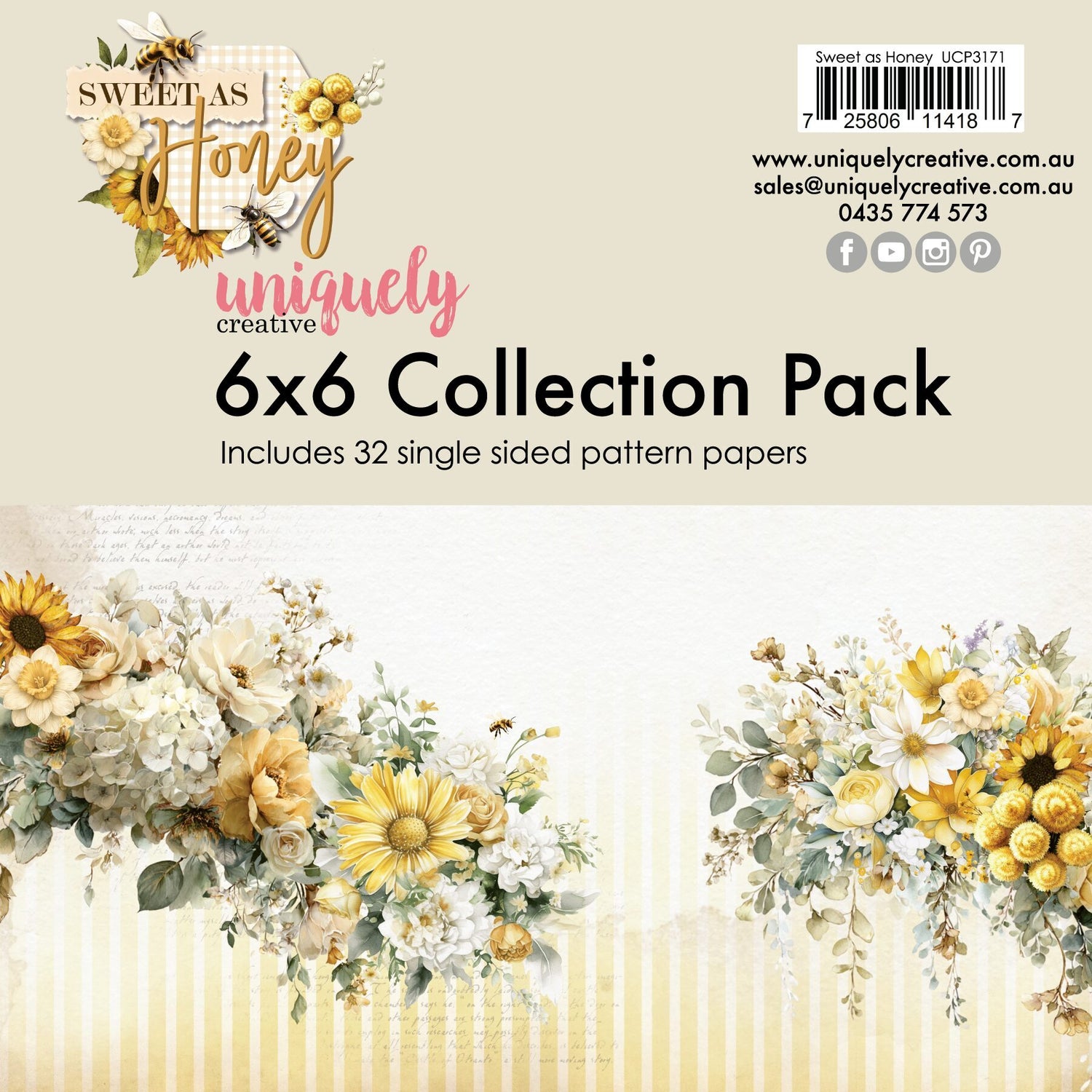 Uniquely Creative Sweet as Honey - 6x6" Collection Pack (32 papers)