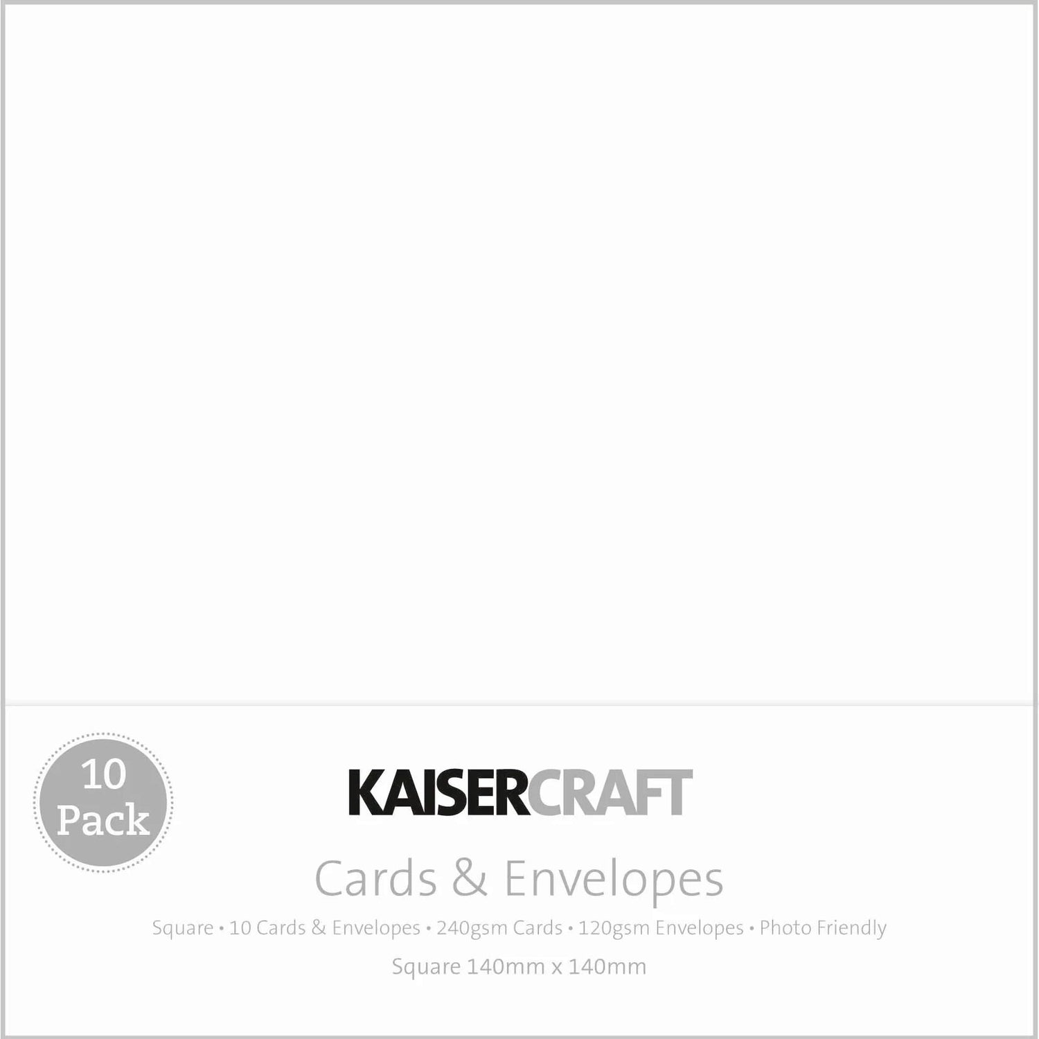 Kaisercraft Square Cards & Envelopes - White