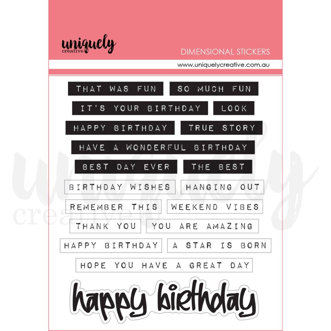 Uniquely Creative Dimensional Stickers - Card & Scrapbook Sentiments