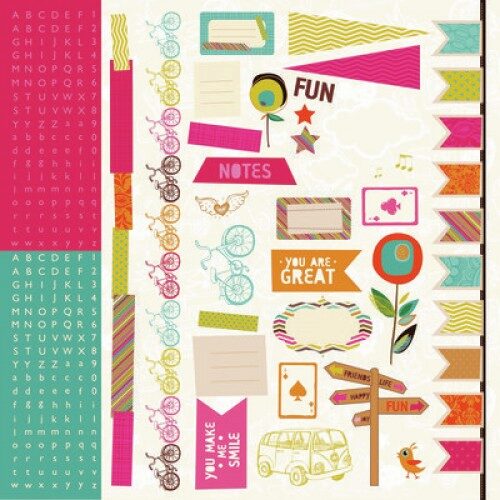 Kaisercraft 12x12" Sticker Sheet - Hopscotch