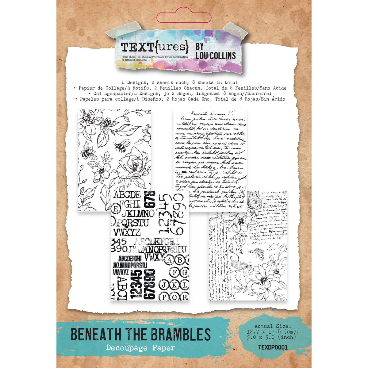 Arden Creative Studio Decoupage Paper - TEXT(ures) Beneath The Brambles