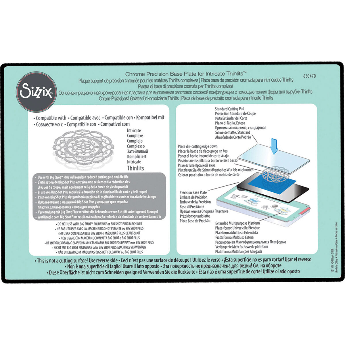 Sizzix Chrome Precision Base Plate for Intricate Thinlets