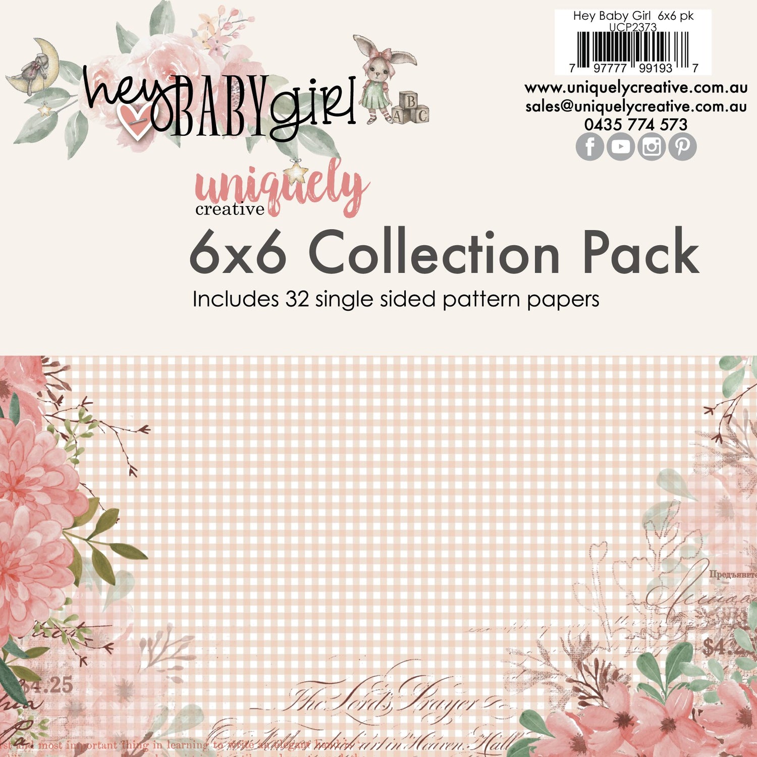 Uniquely Creative Hey Baby Girl - 6x6" Collection Pack (32 papers)