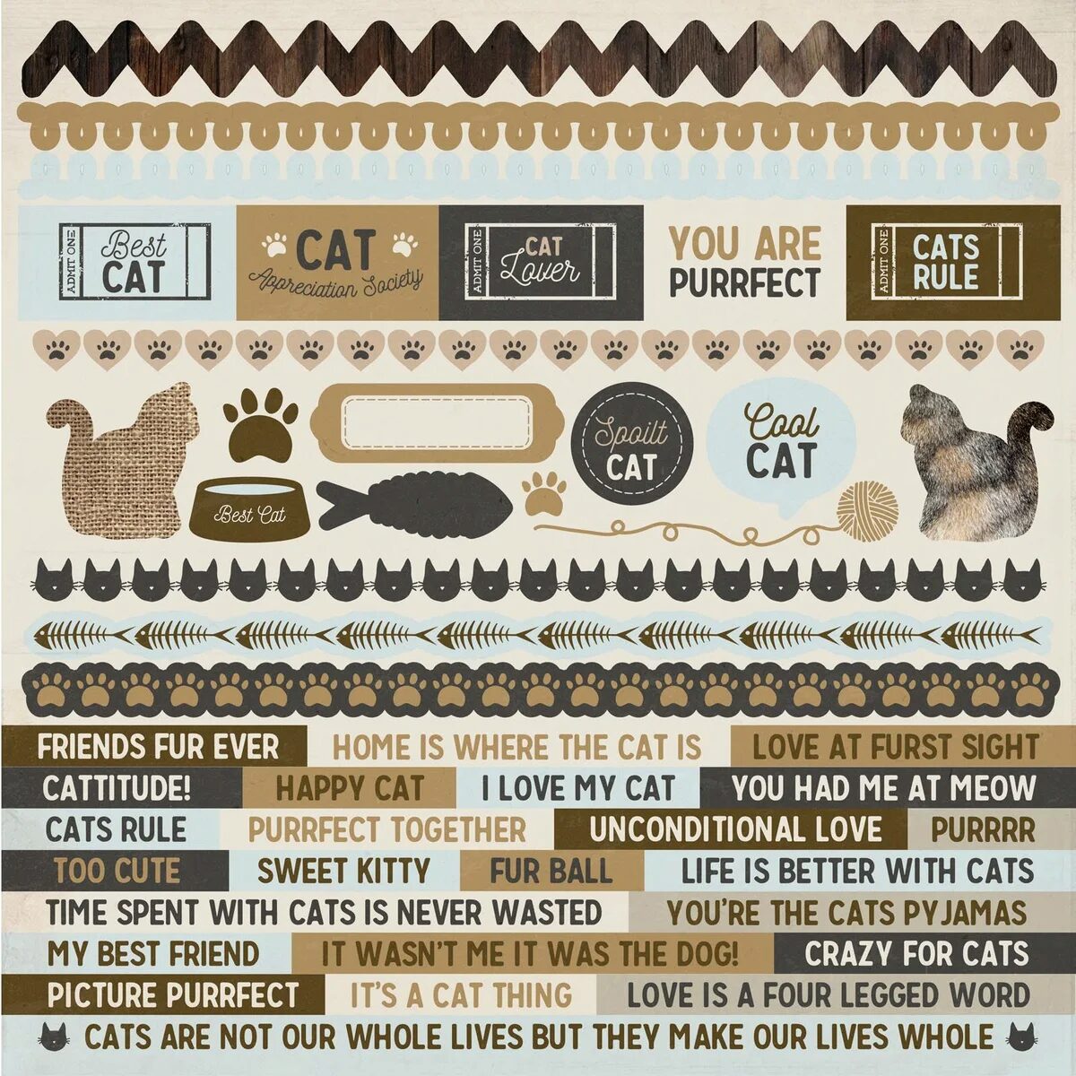 Kaisercraft 12x12" Sticker Sheet - Pawfect