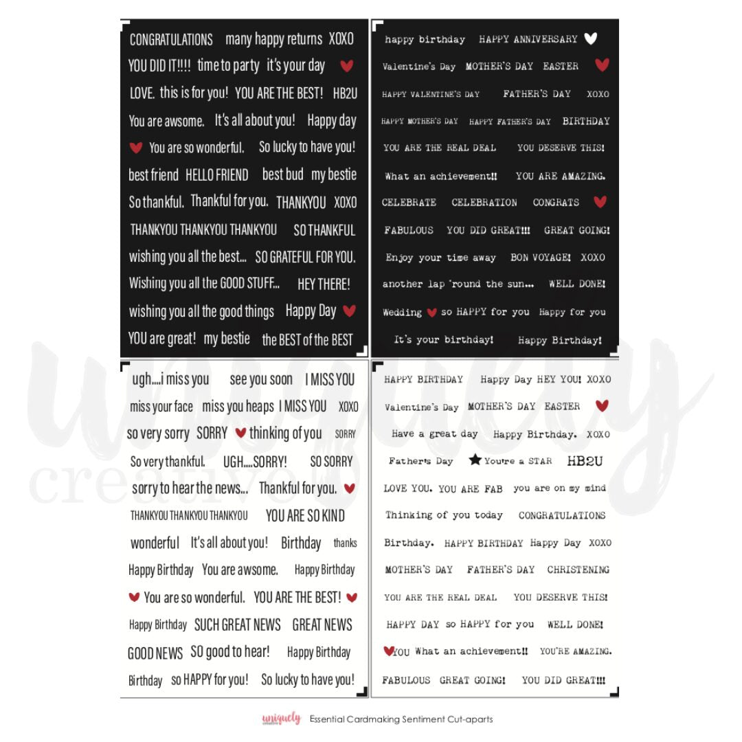 Uniquely Creative Cut-a-Part Mini Sheet - Essential Cardmaking