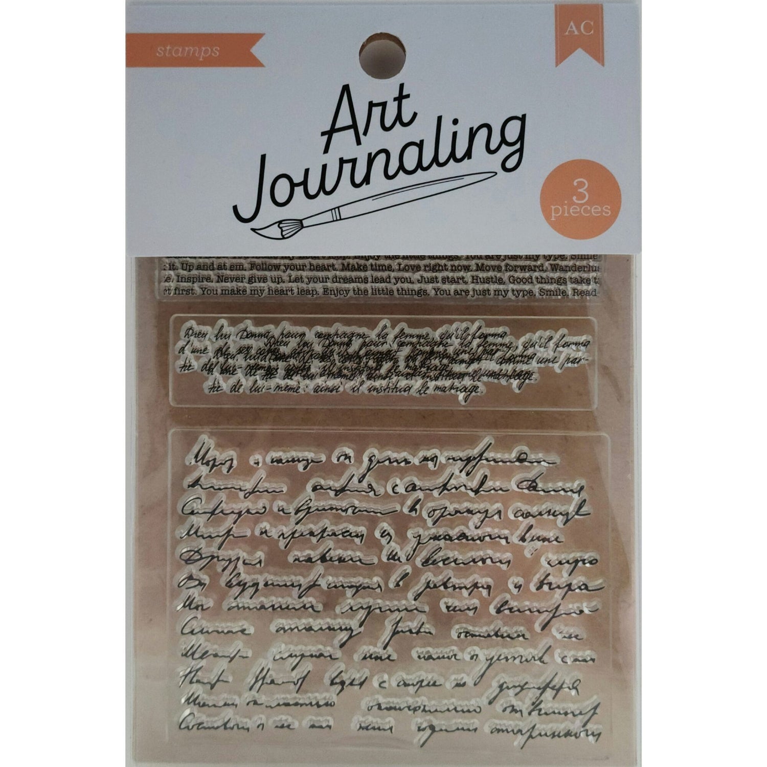 American Crafts Clear Art Journaling Stamps - Text
