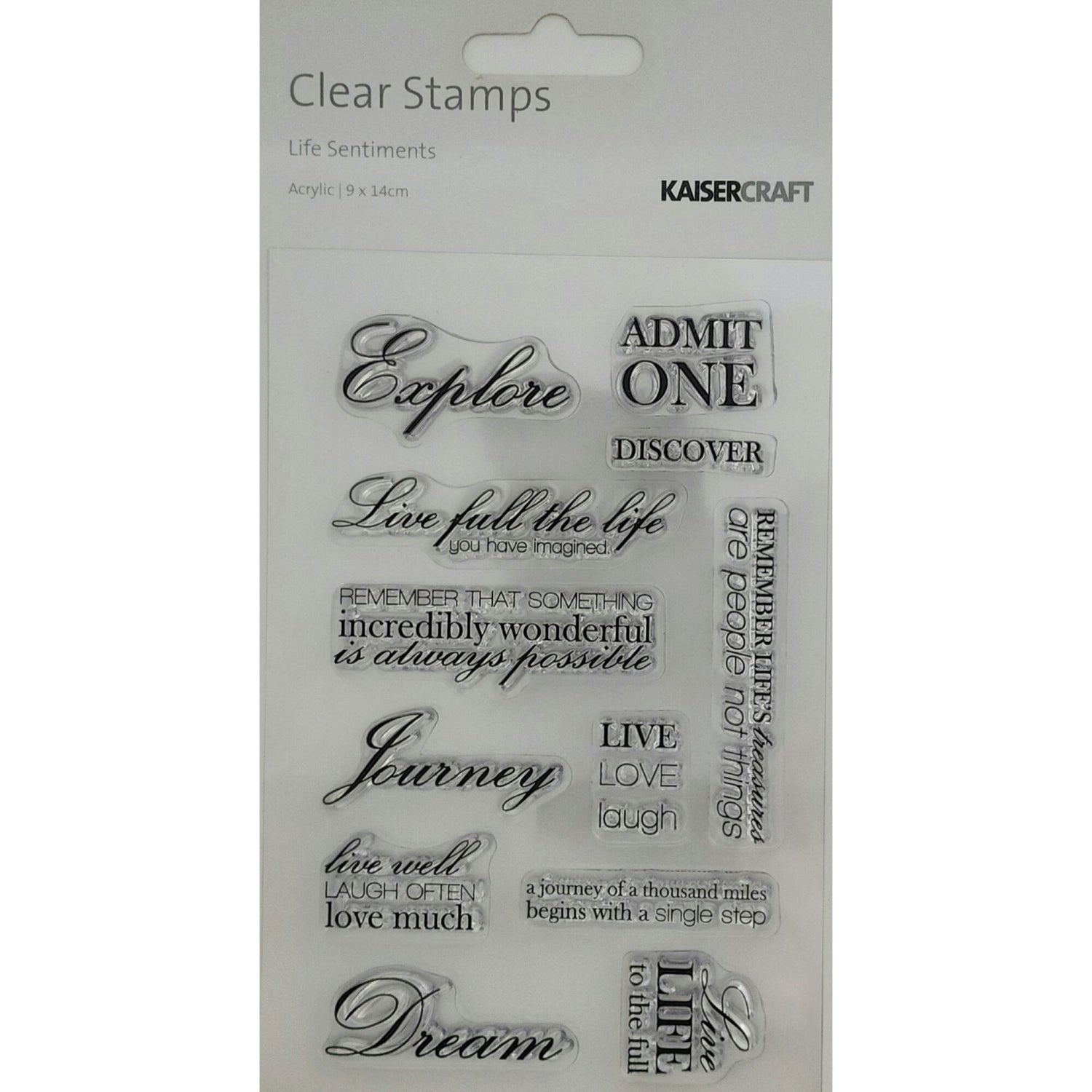 Kaisercraft Acrylic Stamp - Life Sentiments