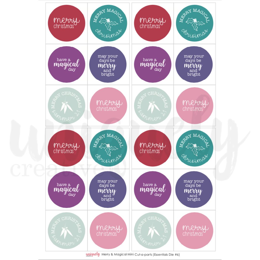 Uniquely Creative Cut-a-Part Mini Sheet - Merry & Magical - Circles
