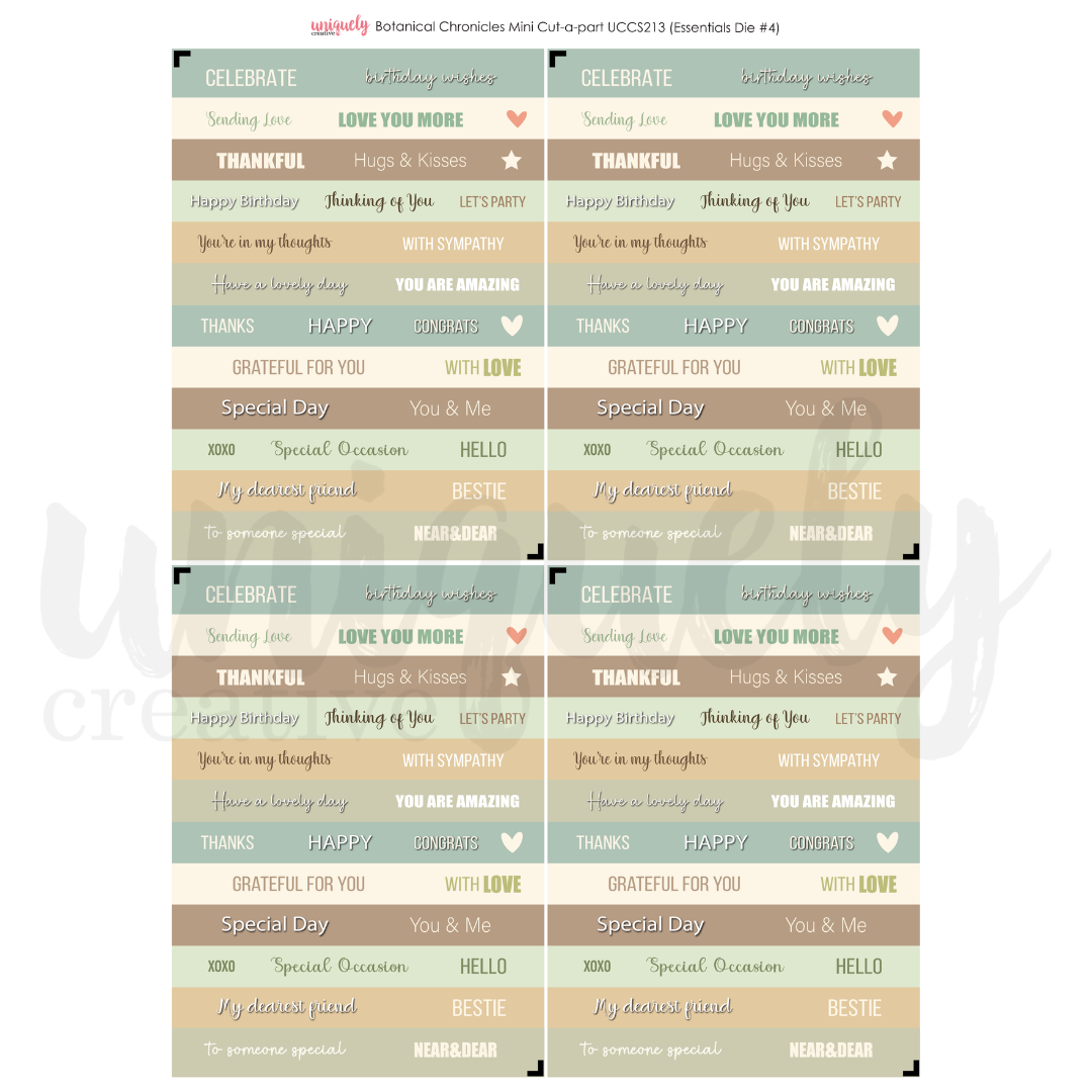 Uniquely Creative Mini Cut-a-Part Sheet - Botanical Chronicales