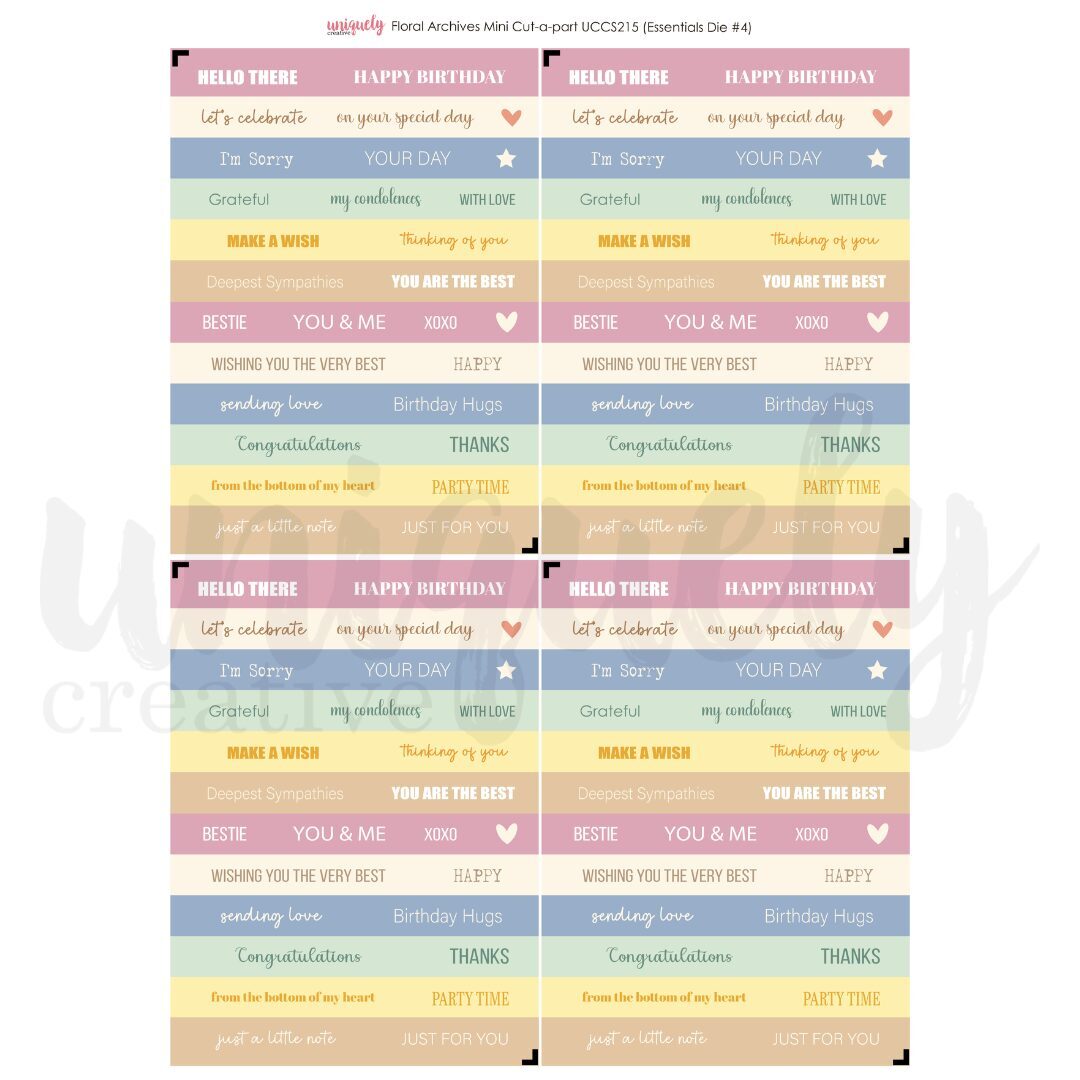 Uniquely Creative Mini Cut-a-Part Sheet - Floral Archives