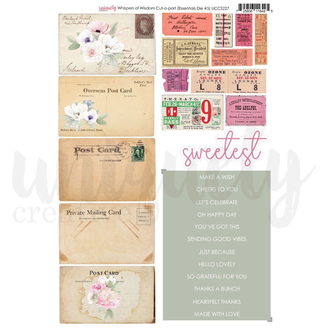 Uniquely Creative Cut-a-Part Sheet - Whispers of Wisdom Postcards