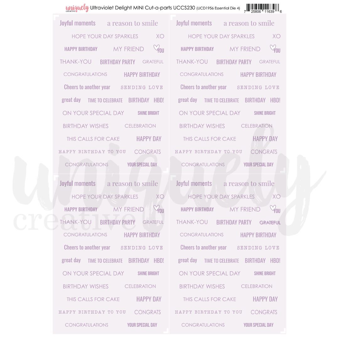 Uniquely Creative Mini Cut-a-Part Sheet - Ultraviolet Delight