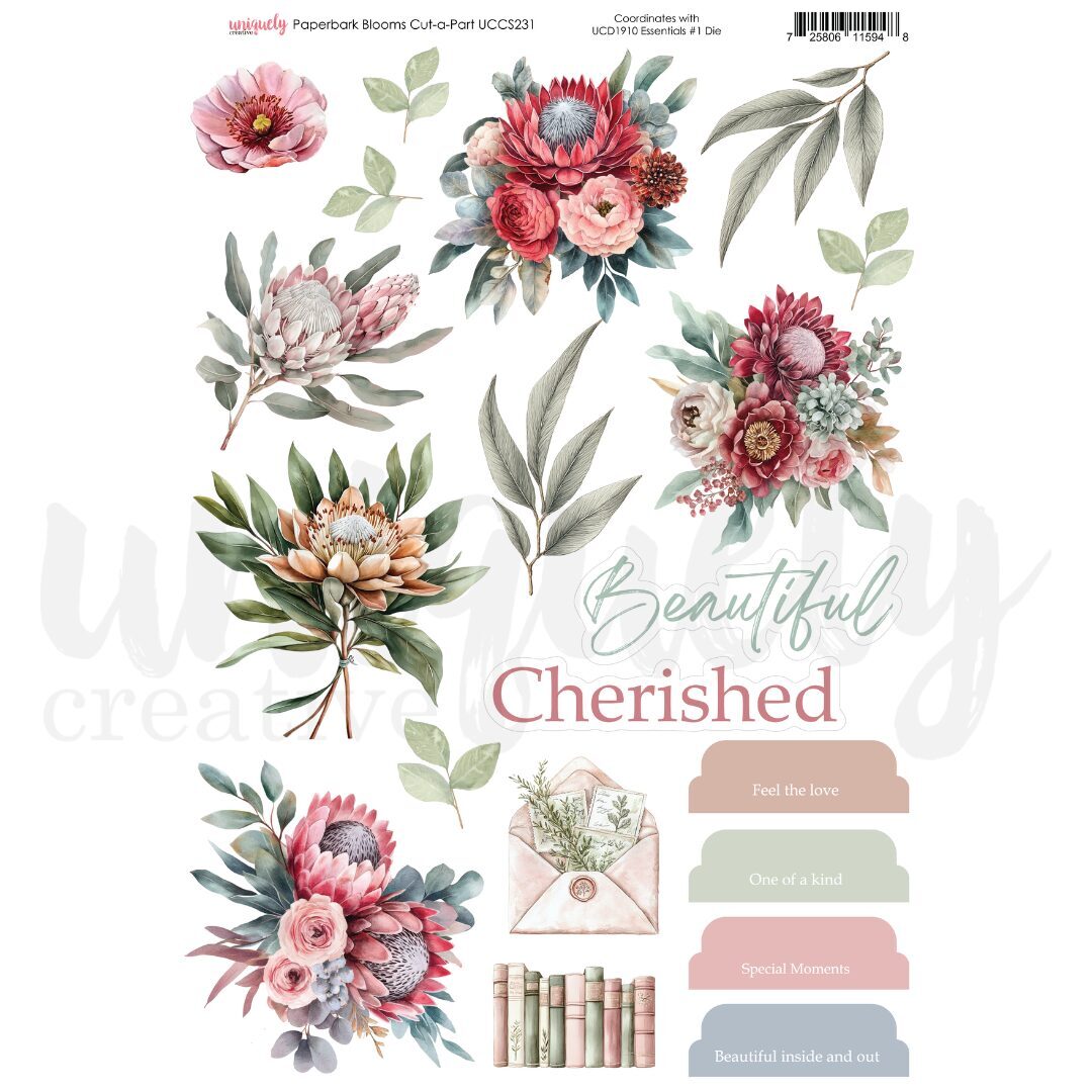 Uniquely Creative Cut-a-Part Sheet - Paperbark Blooms