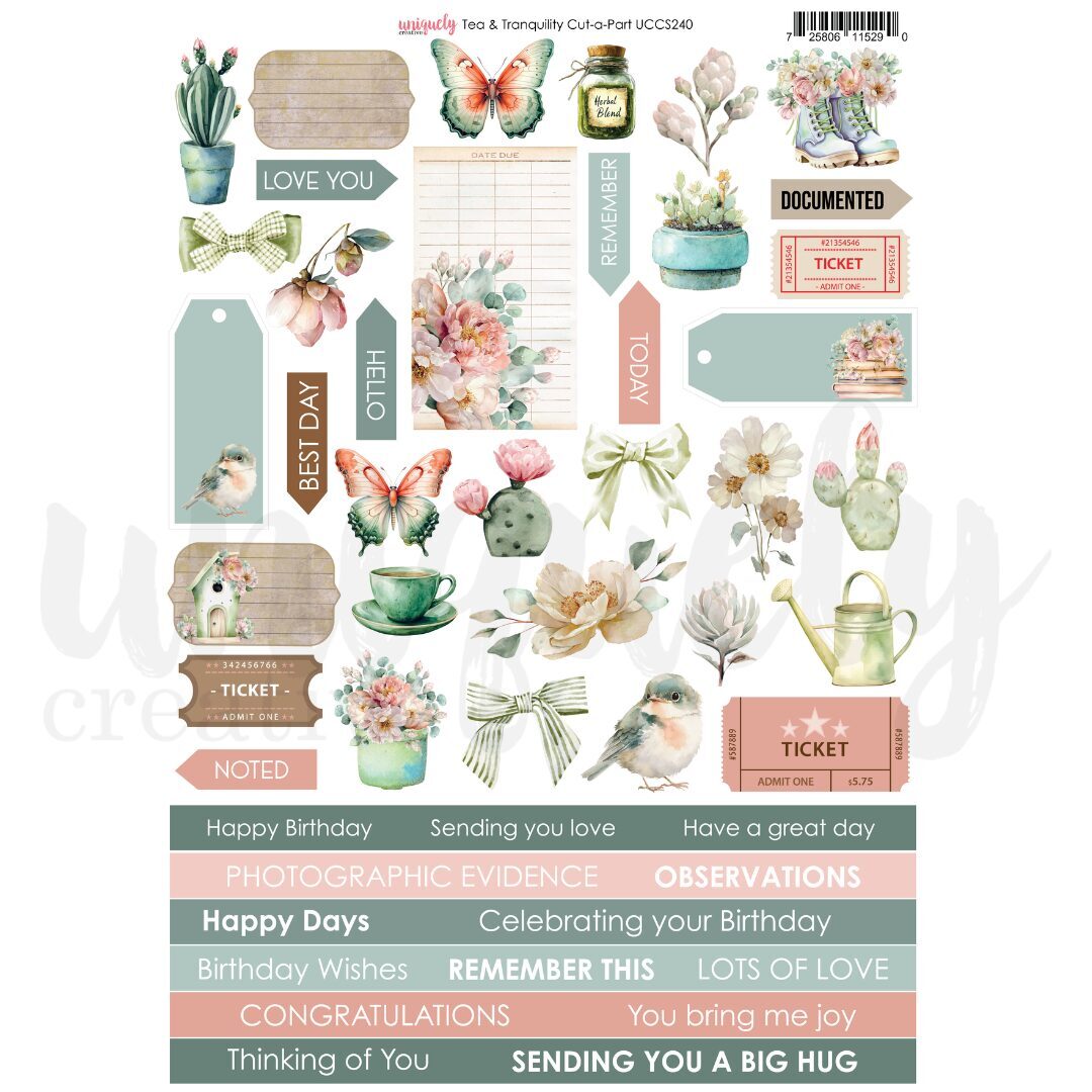 Uniquely Creative Cut-a-Part Sheet - Tea & Tranquility