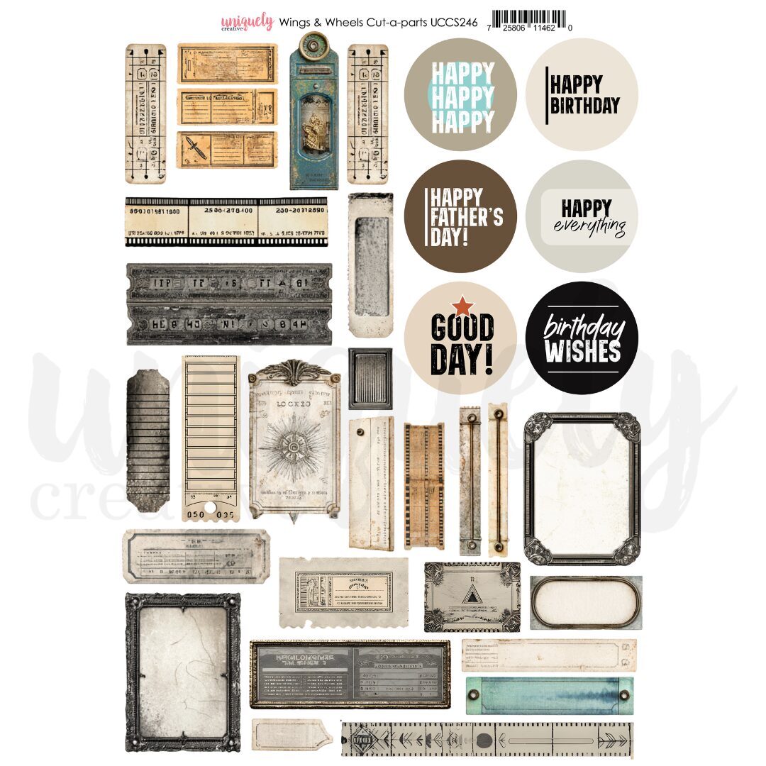 Uniquely Creative A4 Cut-a-Part Sheet - Wings & Wheels