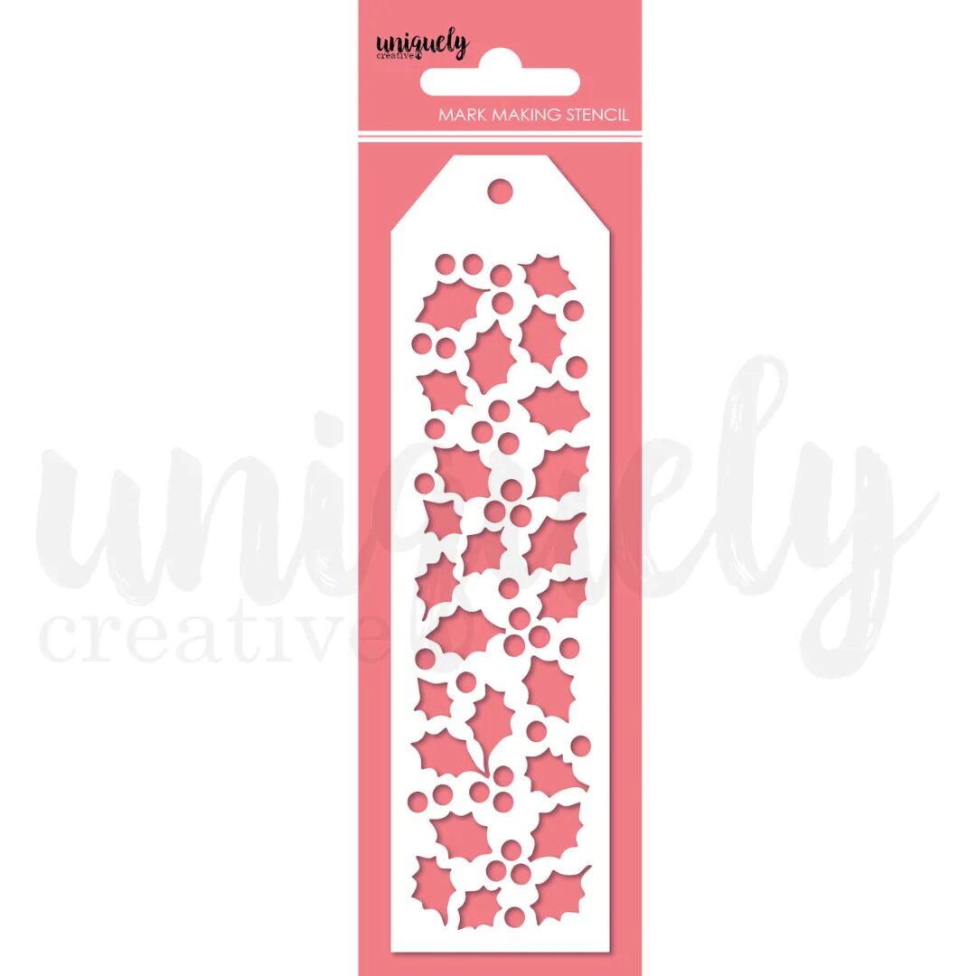 Uniquely Creative Mark Making Stencil - Holly Berry