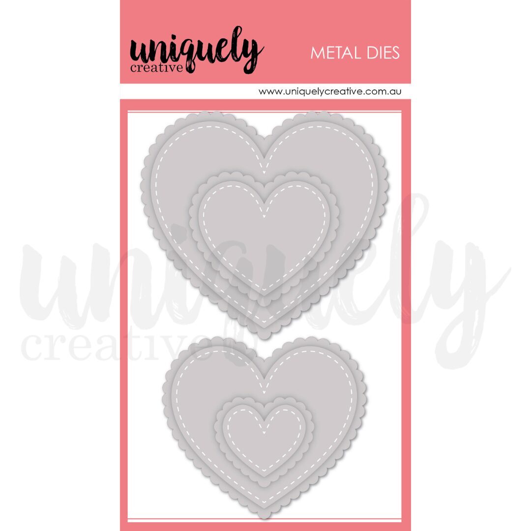 Uniquely Creative Die - Stitched Nesting & Scalloped Hearts