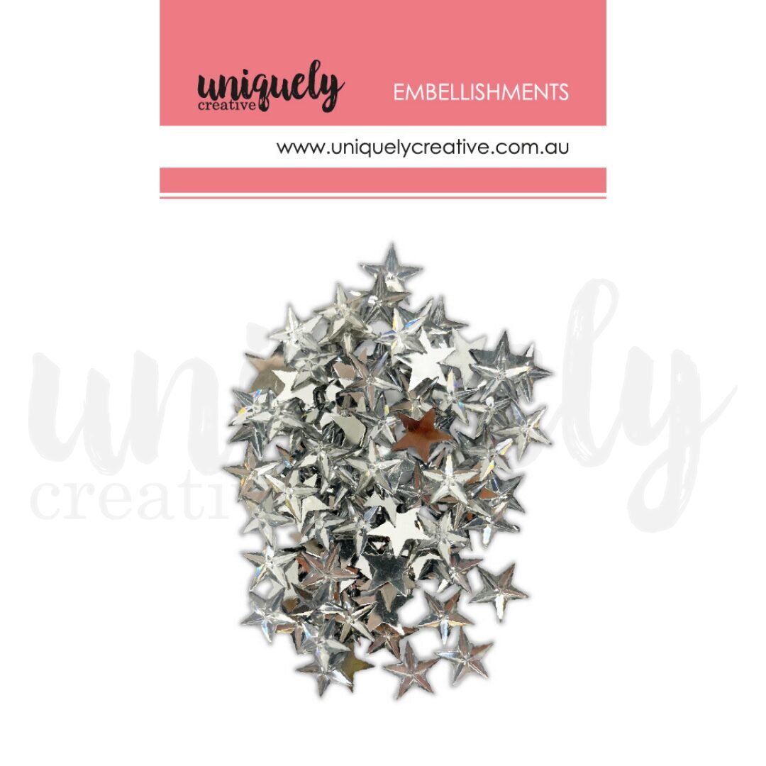 Uniquely Creative Silver Stars 15mm