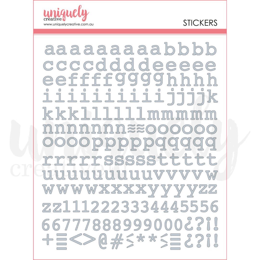 Uniquely Creative Puffy Stickers - Lower Alpha (Silver)