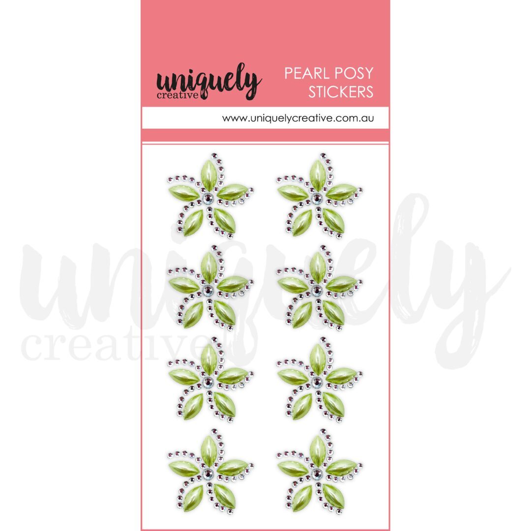 Uniquely Creative Pearl Posy Stickers - Green