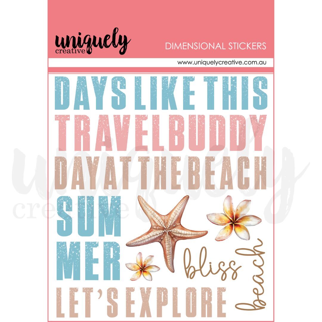 Uniquely Creative Dimensional Stickers - Coastal Bliss