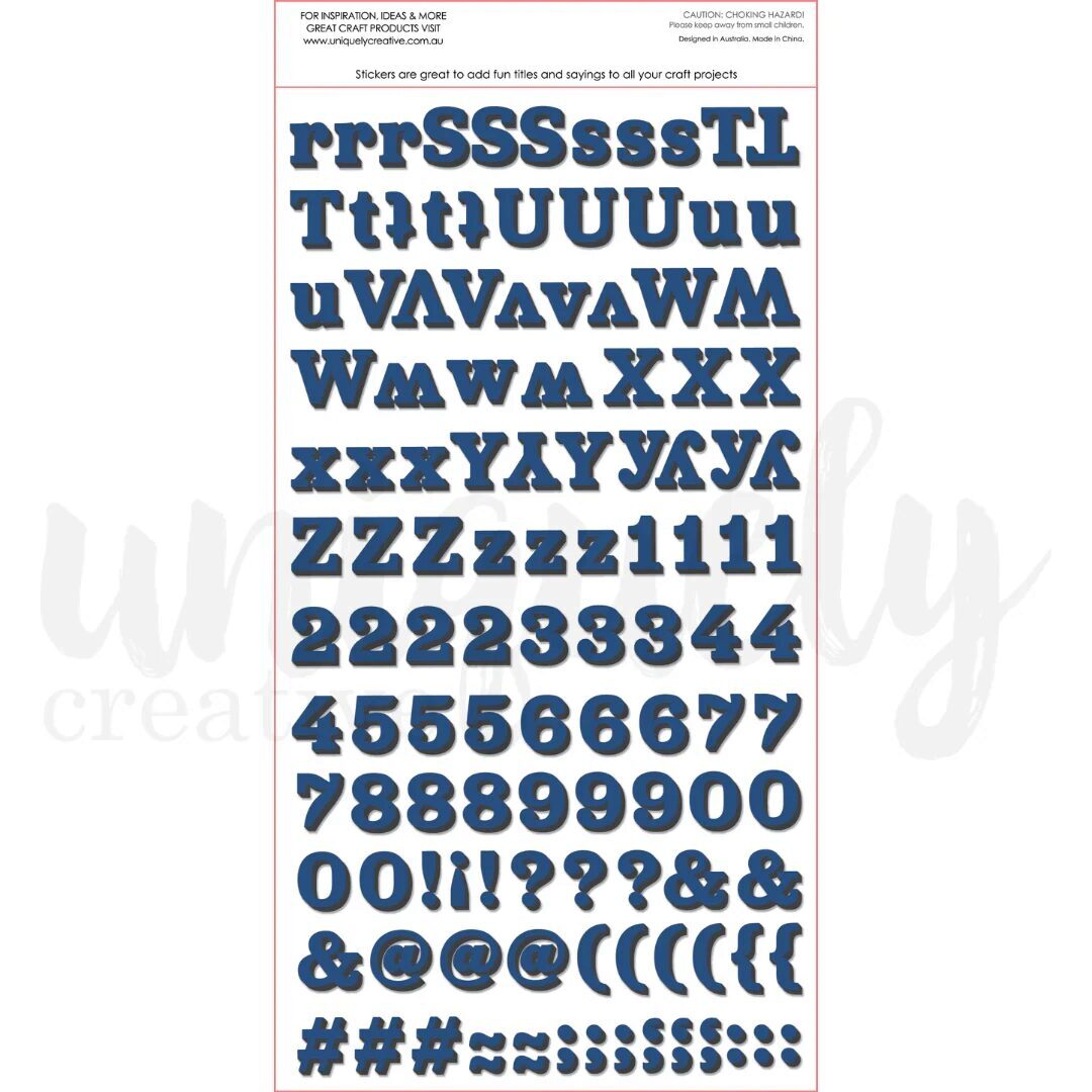 Uniquely Creative Dimensional Stickers - Alpha (Navy)
