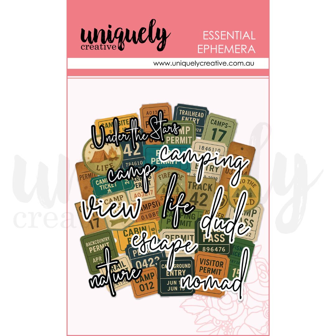 Uniquely Creative Essential Ephemera - Camping Ticket & Titles