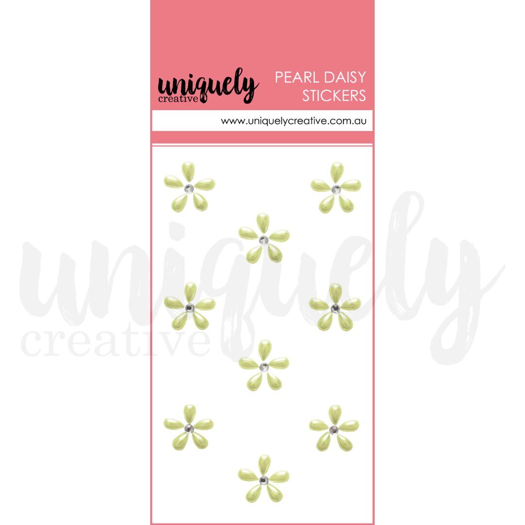 Uniquely Creative Pearl Daisy Stickers - Green
