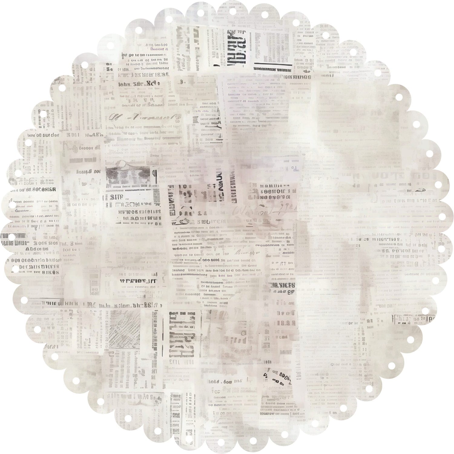 Uniquely Creative Specialty Paper - Newsprint Scalloped Base Layer