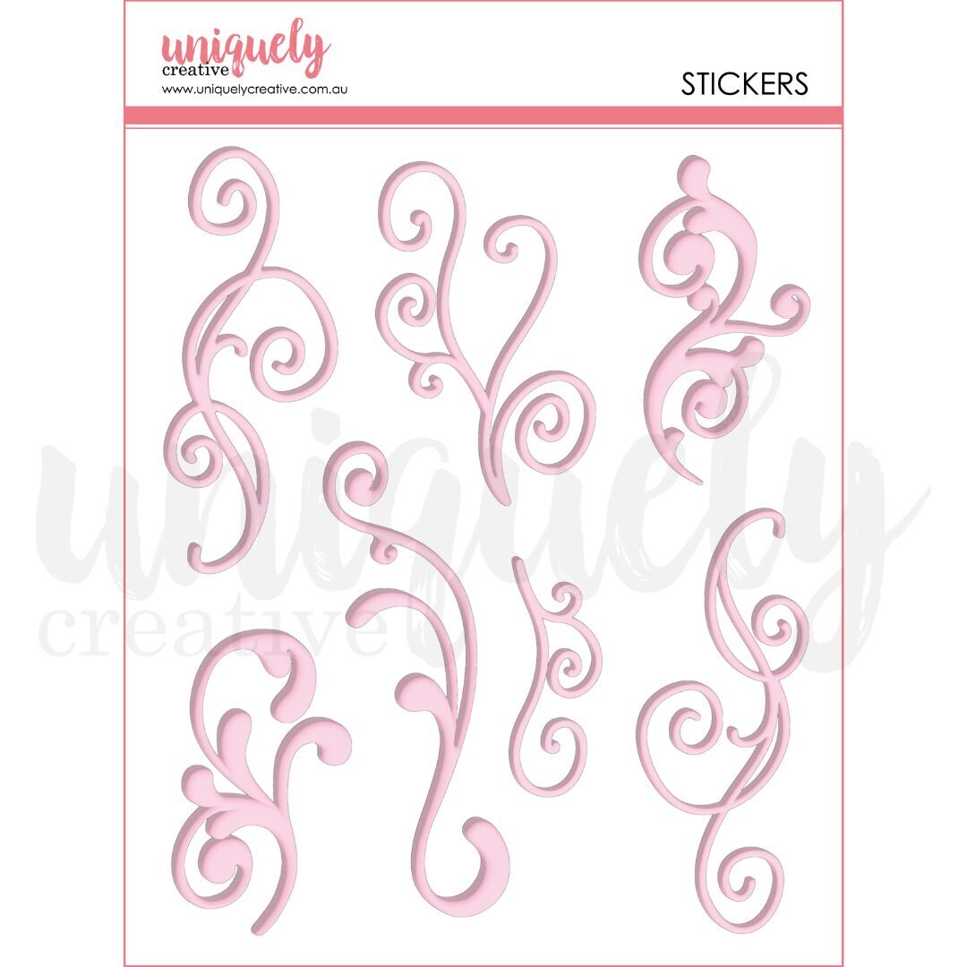 Uniquely Creative Puffy Stickers - Pink Flourish