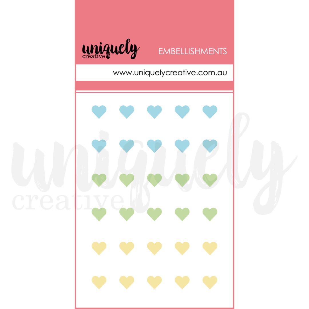 Uniquely Creative Stickers - Dew Drop Hearts (Luminous)