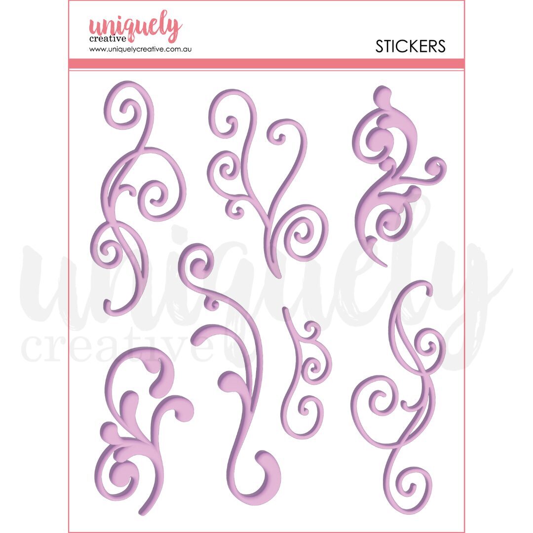 Uniquely Creative Puffy Stickers - Purple Flourish