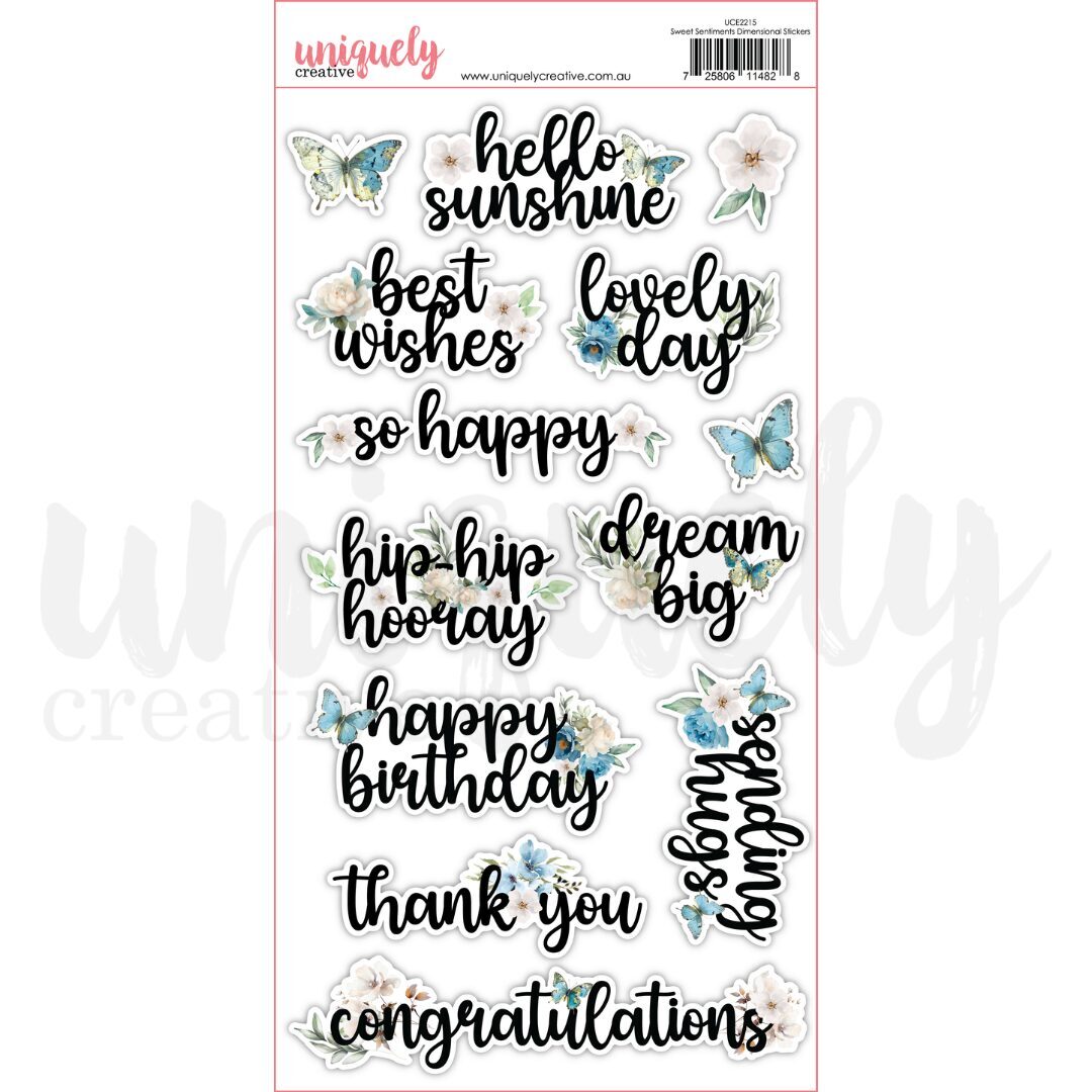 Uniquely Creative Dimensional Stickers - Sweet Sentiments