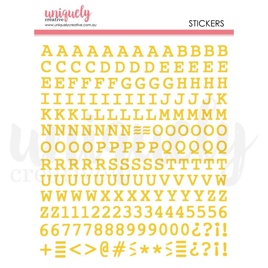 Uniquely Creative Alpha Puffy Stickers -  Uppercase (Gold)