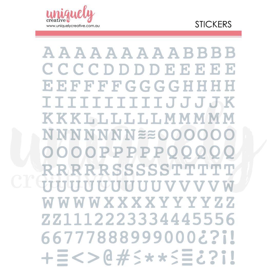 Uniquely Creative Alpha Puffy Stickers -  Uppercase (Silver)