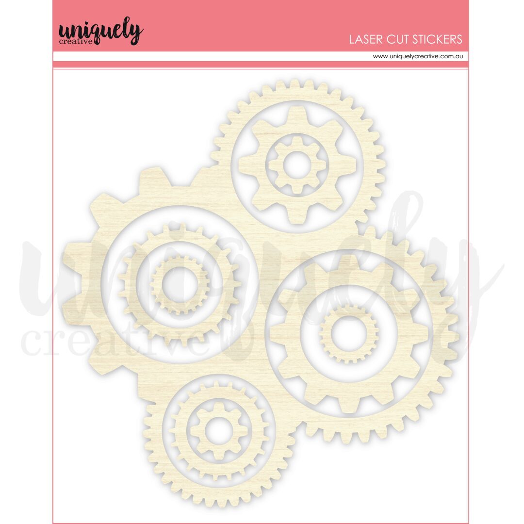 Uniquely Creative Wooden Stickers - Cogs