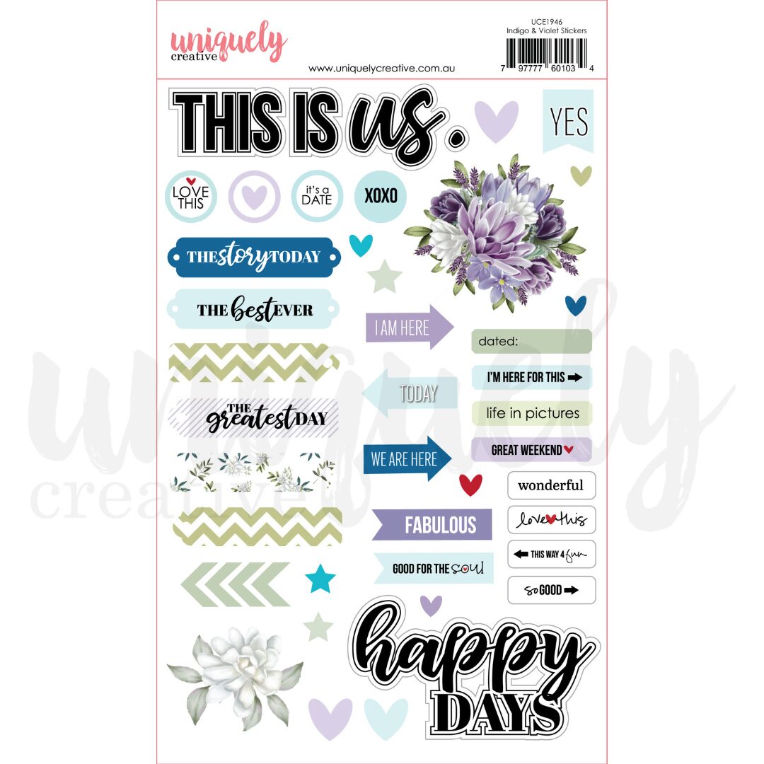 Uniquely Creative Stickers - Indigo & Violet
