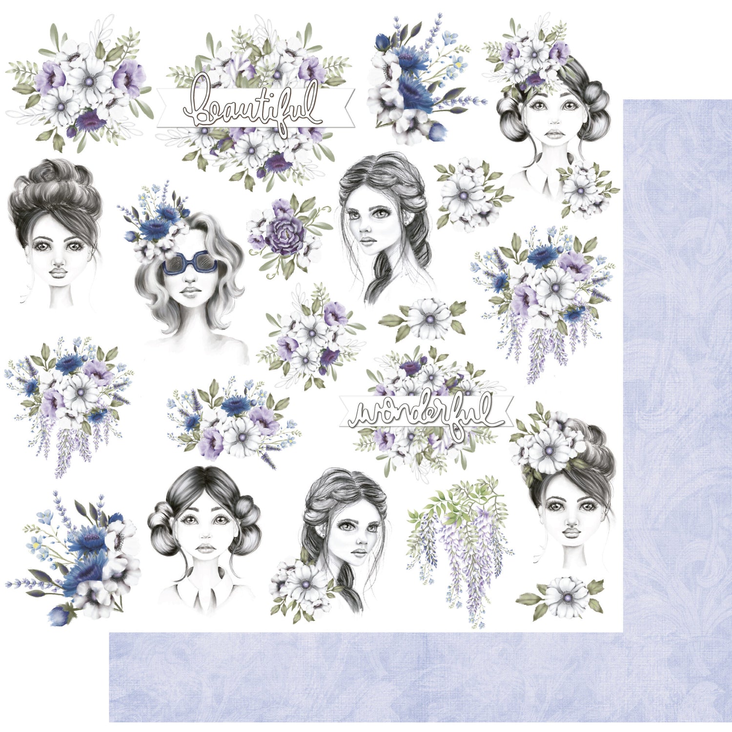 Uniquely Creative Wisteria Lane - Beautiful - Fussy Cuts Paper