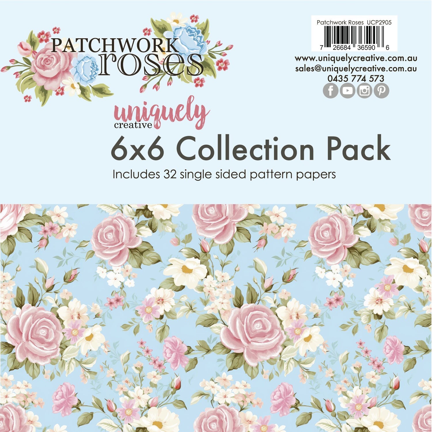 Uniquely Creative Patchwork Roses - 6x6" Collection Pack (32 papers)