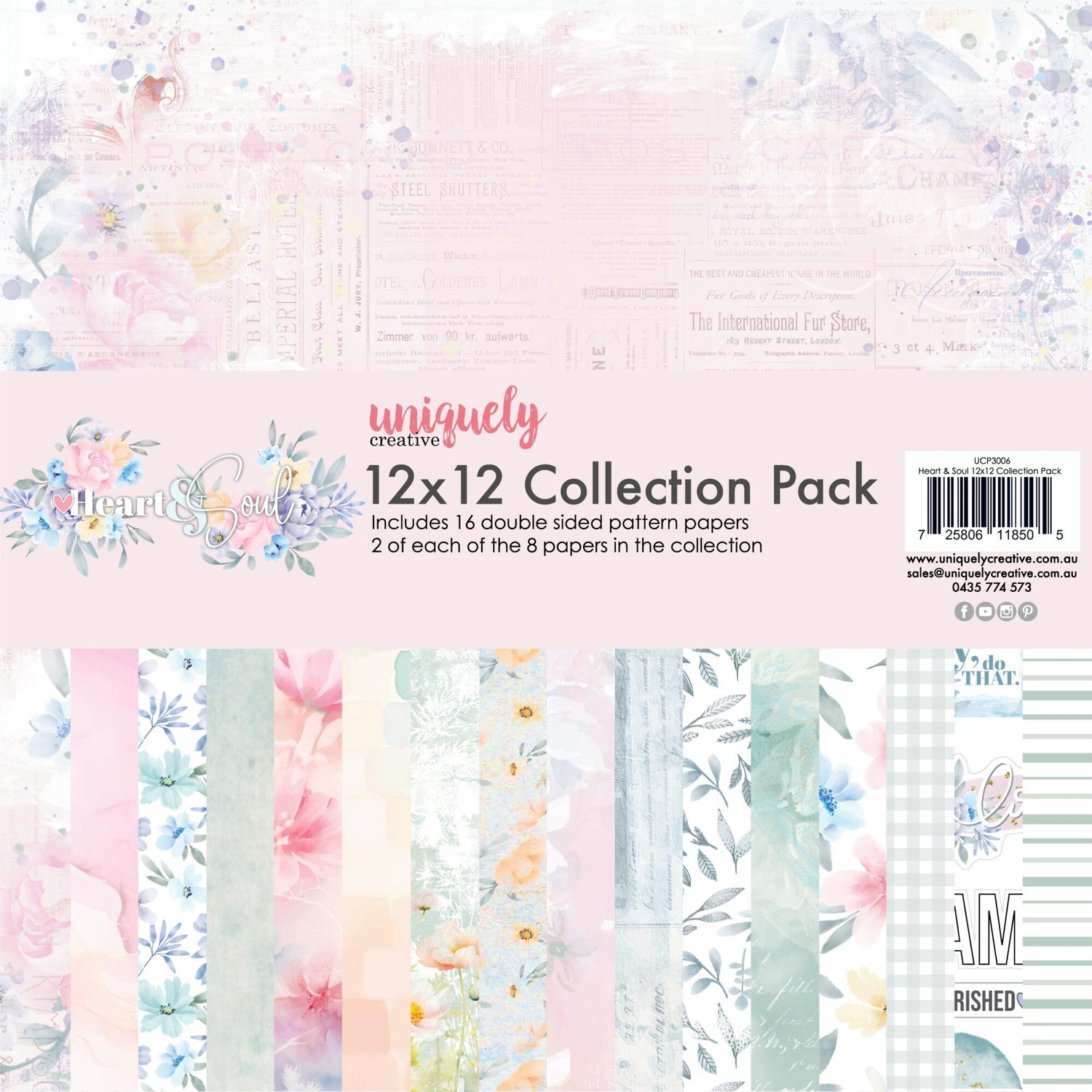 Uniquely Creative Heart & Soul - 12x12" Collection Pack (16 papers)