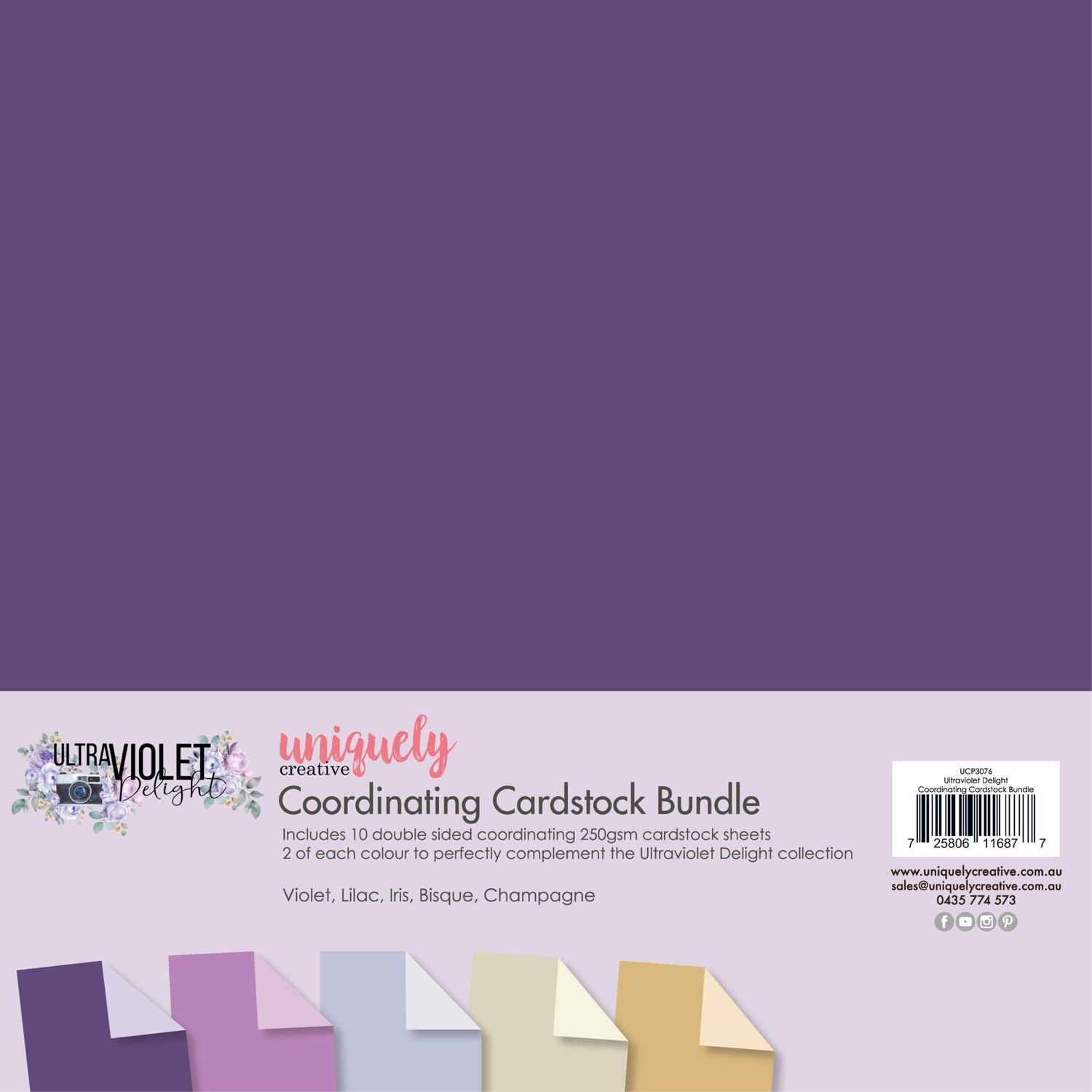 Uniquely Creative Ultraviolet Delight - Coordinating Cardstock Bundle