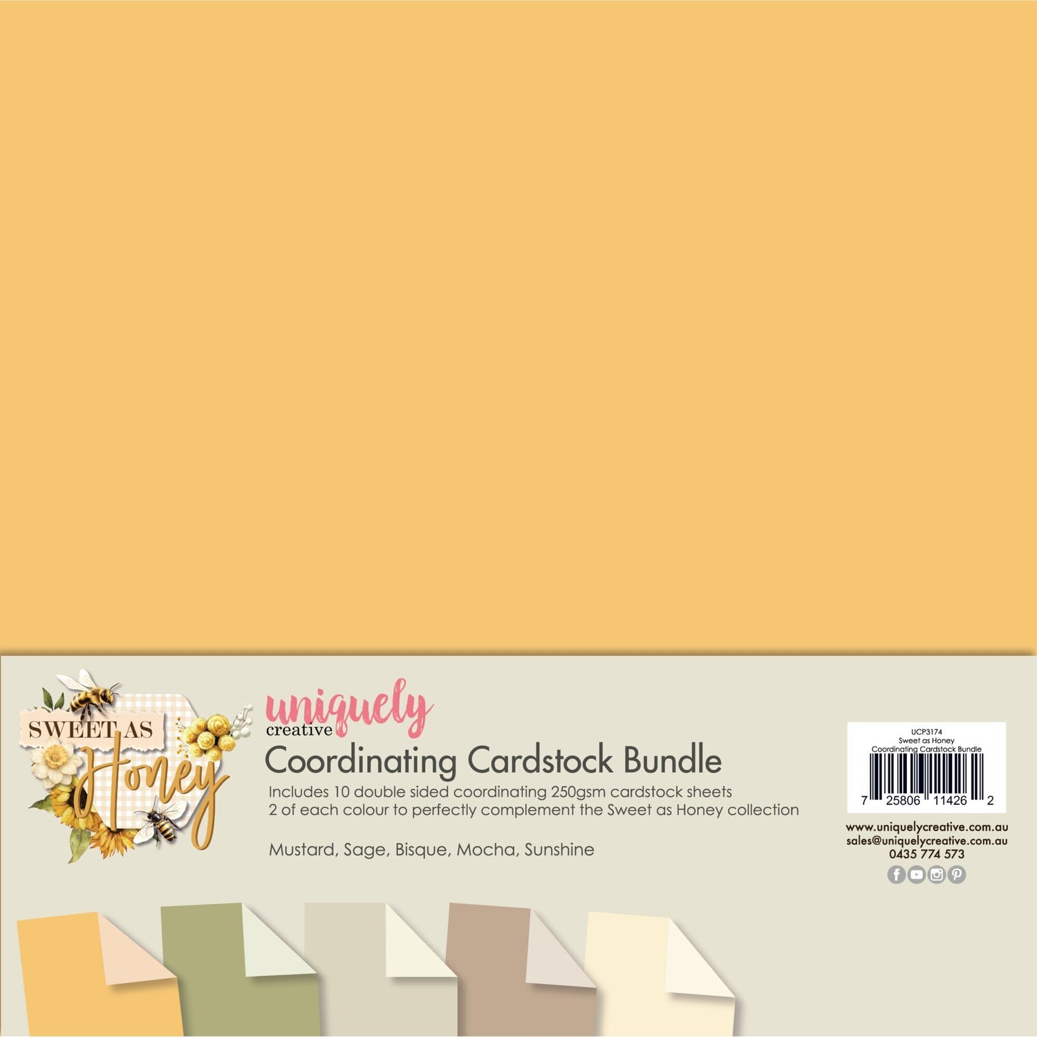 Uniquely Creative Coordinating Cardstock Bundle - Sweet as Honey