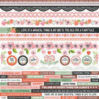 Kaisercraft 12x12" Sticker Sheet - True Love
