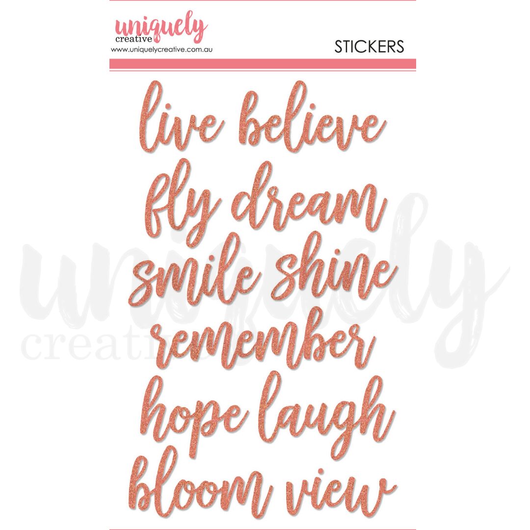 Uniquely Creative Title Stickers - Believe - Rose Gold