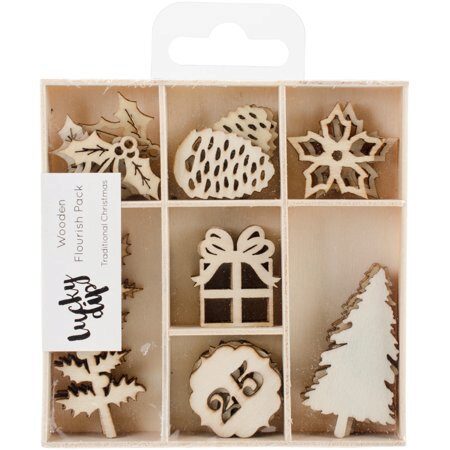 Kaisercraft Wooden Flourish Pack - Traditional Christmas