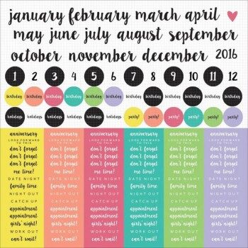Kaisercraft 12x12" Sticker Sheet - My Year, My Story - Months